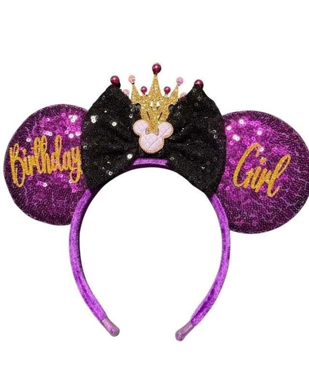 The Mini Castle Custom “Birthday Girl” Purple/Gold/Black Headband | One Size | V